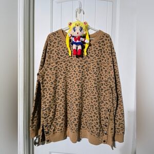 Abercrombie & Fitch Leopard Print Sweater - Brown